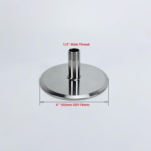 4" 102mm OD119mm With 1/2" Male Thread, 4" Tri-clamp End Cap With 1/2" Male Thread Stainless Steel 304 in Saudi Arabia
