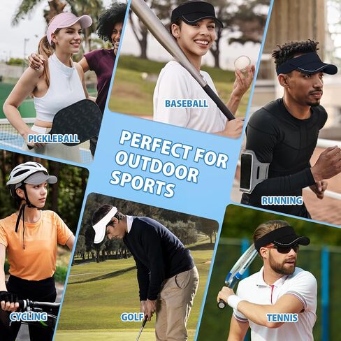 Sukeen Sports Sun Visor Women Men Lightweight Quick Dry Visor Hat with Sunglass Slots Reflective Running Tennis Golf Visor in Kuwait