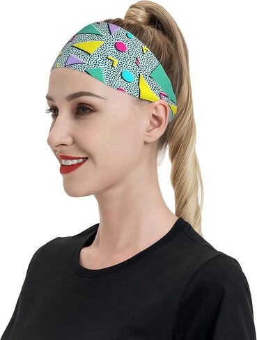 Headband for Women Men Moisture Wicking Sport Sweatband Headwear Accessories Bandana Hair Head Bands for Running Fitness in Kuwait
