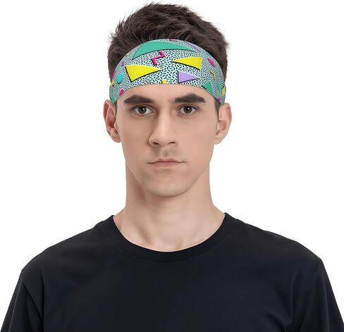 Headband for Women Men Moisture Wicking Sport Sweatband Headwear Accessories Bandana Hair Head Bands for Running Fitness in Kuwait