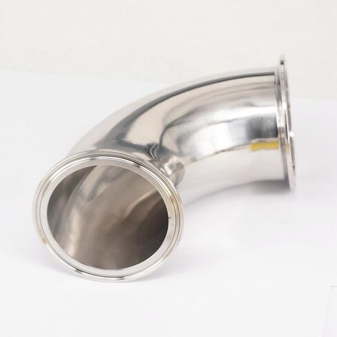 Fit Tube O/D 76mm Tri Clamp 3" Ferrule OD 91mm 304 Stainless Steel 90 Degree Elbow Connector in Kuwait
