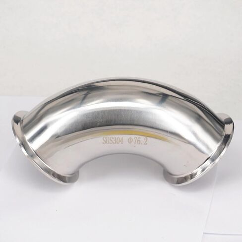 Fit Tube O/D 76mm Tri Clamp 3" Ferrule OD 91mm 304 Stainless Steel 90 Degree Elbow Connector in Kuwait