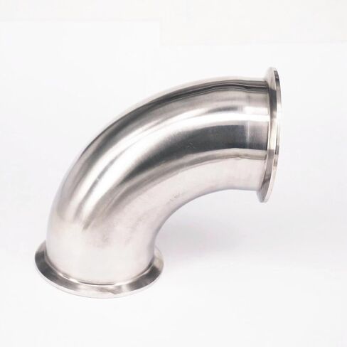 Fit Tube O/D 76mm Tri Clamp 3" Ferrule OD 91mm 304 Stainless Steel 90 Degree Elbow Connector in Kuwait