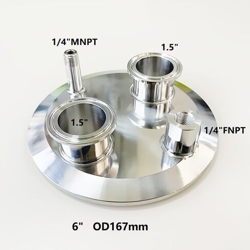 6 "OD167mm لوحة عمياء استخراج ثلاثي المشبك مع 2 قطعة 1.5" مشبك الطويق و 1/4 "M/FNPT in Kuwait