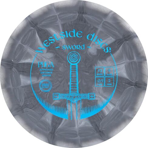 أقراص Westside Discs Origio Burst Sword Disc قرص الجولف | قرص جولف سهل الاستخدام ويمكن التحكم فيه | سائق مسافة طيران مستقيمة | 170 جرام زائد | سوف يختلف لون الختم (رمادي) in Kuwait