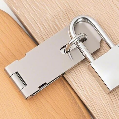 8 Sets Stainless Steel Padlock Hasp Metal Door Latch Catch Garage Door Padlock Latch Heavy Duty Shed Lock Hasp Garden Gate Clasp Small Locking Hardware with 48 Pcs Screws in Kuwait