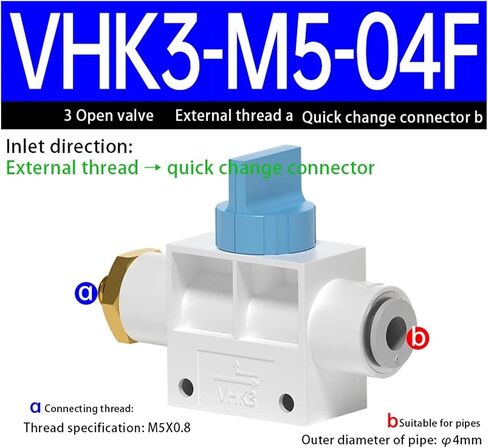صمام تركيب هوائي هوائي سلسلة VHK3 توصيل الأنابيب (VHK3-12F -03S، 10PCS) in Kuwait