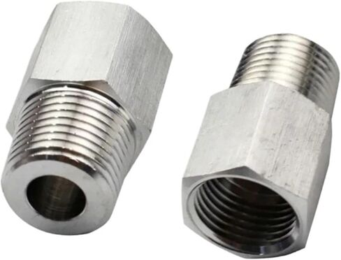 1/8 "1/4" 3/8 "1/2" BSPP أنثى إلى ذكر 304 الفولاذ المقاوم للصدأ المخفض جلبة تركيب الأنابيب موصل مقرنة قياس الضغط العالي (3l8 BSPP - M16x1.5) in Kuwait