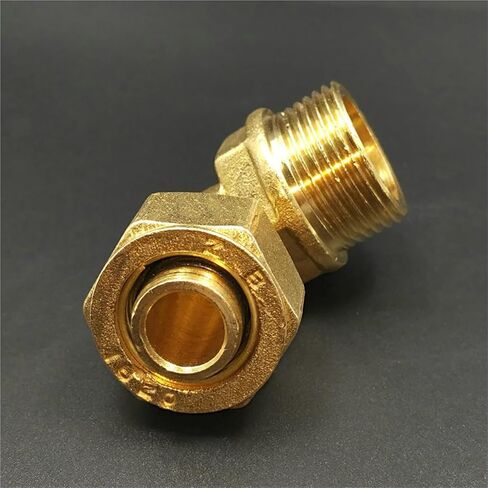 1216 1418 1620 2025 2632 PEX-AL-PEX 3/4" Male Female Brass Elbow 90 Degree Pipe Fitting For Solar Floor Heating(BSP Female,2632_3/4") in Kuwait
