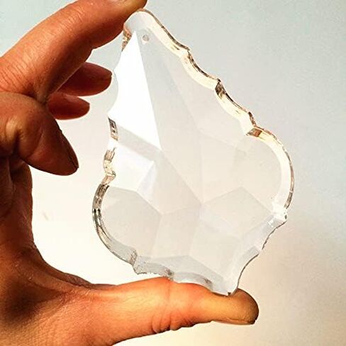 Hanging Crystals Prisms 100pcs/lot Transparent 100mm Chandelier Pendant Crystal Maple Leaf Pendandt Chandelier Parts, Glass lamp Parts Hanging Lighting Parts Hangings Crystals for Decoration in Kuwait