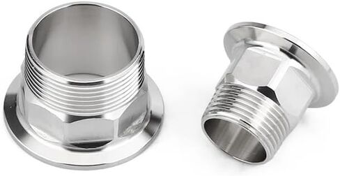 Hex 1/4" 3/8" 1/2" 3/4" 1" 1-1/2" 2" BSPT Male x 0.5" 1.5" 2" Tri Clamp Connector Pipe Fitting 304 316L Stainless Steel(DN65 2.5 BSPT K91) in Kuwait