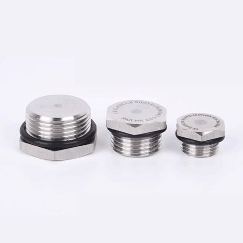 1 قطعة 1/4 "3/8" 1/2 "3/4" 1 "NPT متري ذكر الموضوع 304 الفولاذ المقاوم للصدأ حلقة لإحكام الإغلاق عرافة رئيس نهاية غطاء المسمار وصلة أنابيب (BSPP3I4) in Kuwait