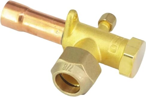 تناسب 3/8 "1/2" 5/8 "3/4" 7/8 "OD أنبوب النحاس 3 طرق صمام إيقاف زاوية مكيف الهواء (1/2") in Kuwait