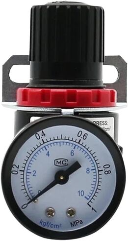 AR2000 G1/4 ''صمام منظم تخفيف الضغط لضاغط التحكم الأسود مع مقياس مناسب وقوس (AR2000) in Kuwait