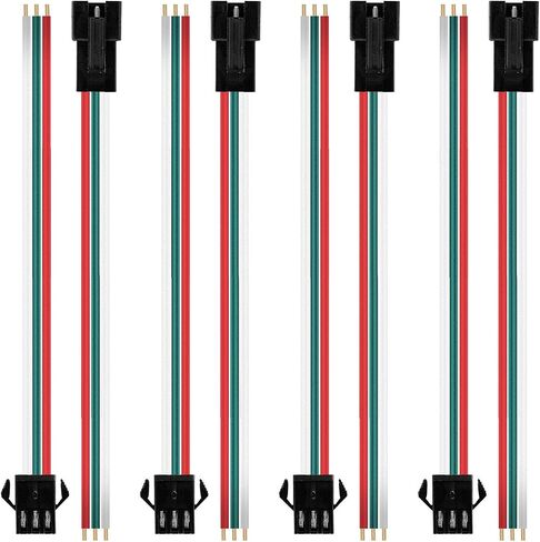 BTF-LIGHTING 20 Pairs JST SM 3 Pin Connectors for WS2812B WS2811 WS2812 WS2814 SK6812 FOCB CCT LED Strip Female Male 15cm 22awg Wire in Saudi Arabia