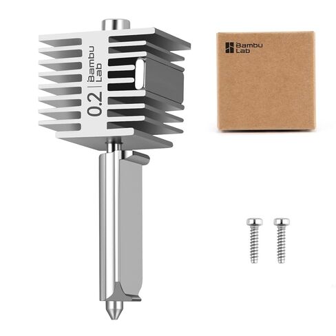 Original Bamboo Lab/BambuLAB A1 Mini,A1 Stainless Steel Hotend Kit with 0.2mm Stainless Steel Nozzle, All Metal Extruder Hot End, Heating Block Replacement (A1 Stainless 0.2mm) in Kuwait