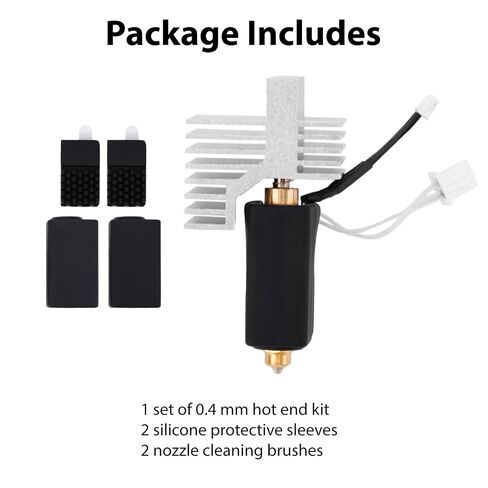 0.4mm Ceramic Hotend Kit for Elegoo Centauri Carbon, Hotend Extruder with Hardened Steel & Brass Nozzles 2 Silicone Covers & 2 Nozzle Brushes for 3D Printer Maintenance in Kuwait