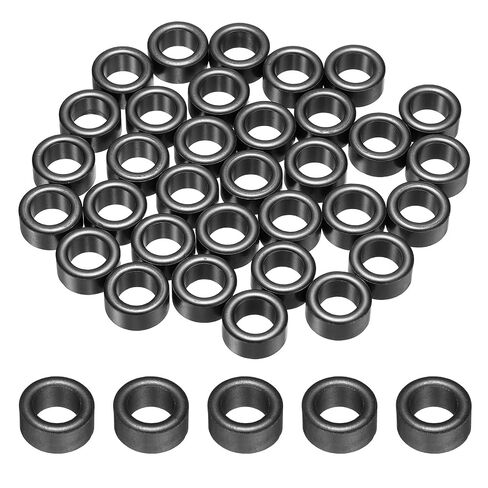 MECCANIXITY 50Pcs Toroid Core, 0.39" ODx0.24" IDx0.2" H Ferrite Choke Ring Iron Powder Inductor Ferrite Rings 9.0-11.0uH for Instrument Transformers Ballasts Voltage Regulators, Black in Kuwait