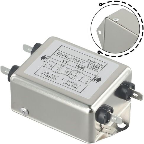 Single Phase Double Section Power Filter, 3A 10A 20A Options(CW4L2-20A-T) in Kuwait