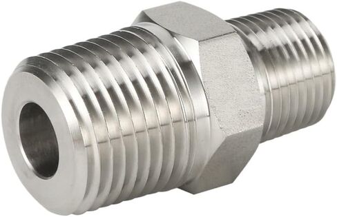 SS316 Male NPT BSPT R Thread Hex Nipple 1/8" 1/4" 3/8" 1/2" 3/4" 1" Pipe Fitting Connector 3000psig 20MPa Stainless Steel(NPT to NPT Thread,0.75 in x 0.75 in) in Kuwait