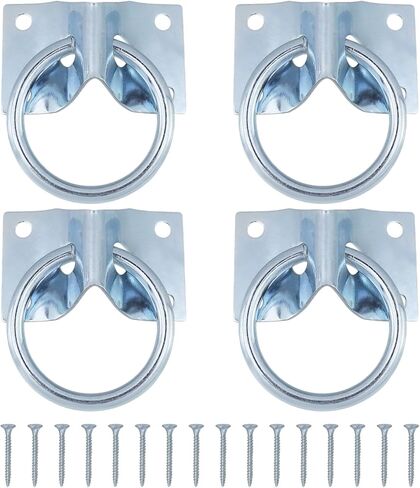 Wealrit 4 PCS Cross Tie Ring for Horse Block Tie Ring with Screws Wall Mount Blocker Down Hooks Horse Barn Supplies for Livestock Stable Stall Racetrack (Silver) in Kuwait