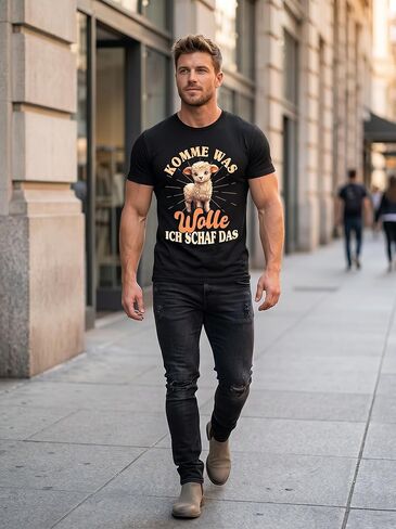 Black, Regular Fit, Single, T-Shirt in Kuwait