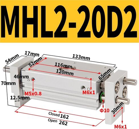 القابض الهوائي MHL2 مزدوج التمثيل اسطوانة الهواء MHL2 10D / 16D / 20D / 25D / 10D1 / 16D1 / 20D1 / 25D1 القابض الهوائي (MHL2-20D2) in Kuwait