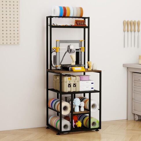 PUNCIA 3-Tier Heavy Duty 3D Printer Stand with Filament Storage Rack | Sturdy Organizer for PLA ABS PETG Spools Compatible with FDM SLA Resin Printers Durable Shelf for Home Studio Workshop Makers in Saudi Arabia