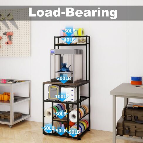 PUNCIA 3-Tier Heavy Duty 3D Printer Stand with Filament Storage Rack | Sturdy Organizer for PLA ABS PETG Spools Compatible with FDM SLA Resin Printers Durable Shelf for Home Studio Workshop Makers in Saudi Arabia