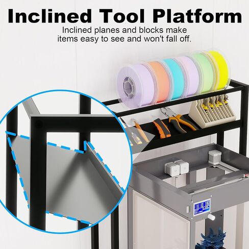 PUNCIA 3-Tier Heavy Duty 3D Printer Stand with Filament Storage Rack | Sturdy Organizer for PLA ABS PETG Spools Compatible with FDM SLA Resin Printers Durable Shelf for Home Studio Workshop Makers in Saudi Arabia
