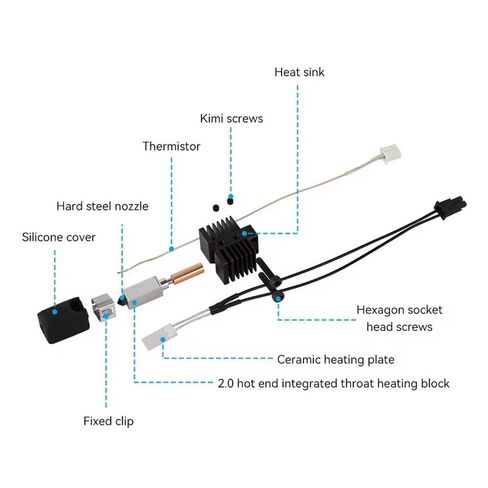 X Max 3 Extruder Print Head Kit for Qidi X Max 3/X Plus 3D Printer Upgraded Hotend Kit for Qidi X Plus Hot End Hardened Steel Nozzle Assembly(1set Hotend kit) in Saudi Arabia