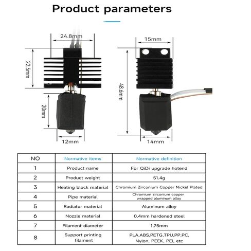 X Max 3 Extruder Print Head Kit for Qidi X Max 3/X Plus 3D Printer Upgraded Hotend Kit for Qidi X Plus Hot End Hardened Steel Nozzle Assembly(1set Hotend kit) in Saudi Arabia