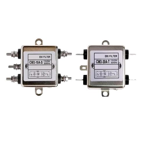 AC Power Filter 220V AC EMI Filter CW3-10A-S/T 10A 20A 30A Purifier Anti-Interference CW3-20A-T CW3-30A-T CW3-30A(CW3-30A-S) in Saudi Arabia