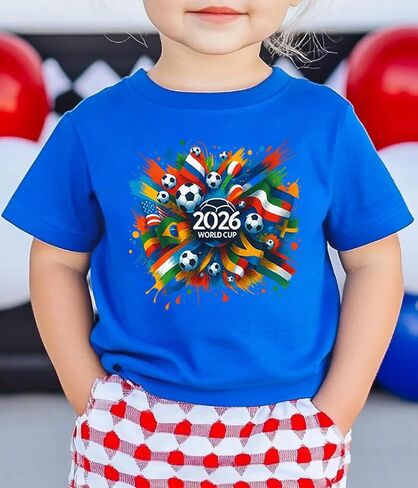 Kids World Cu 2026 Soccer Shirt for Boys & Girls – Custom Name & Number Youth Soccer Tee, USA Football Fan T-Shirt Multi in Saudi Arabia