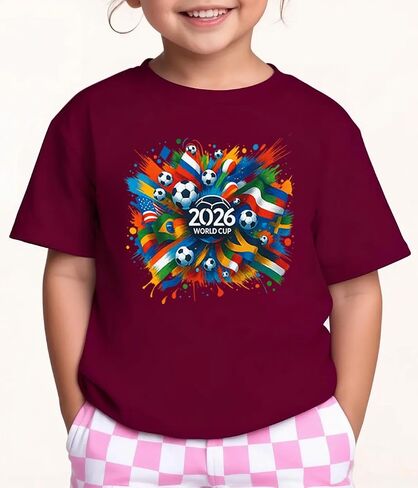 Kids World Cu 2026 Soccer Shirt for Boys & Girls – Custom Name & Number Youth Soccer Tee, USA Football Fan T-Shirt Multi in Saudi Arabia