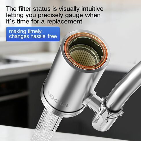 Water Filter for Sink Faucet, 304 Stainless Steel Water Purifier for Kitchen Sink, Reduces PFAS, Lead, Chlorine & Microplastics, 350 Gallons Long-Lasting for Kitchen & Bathroom, 2 Filters in Saudi Arabia