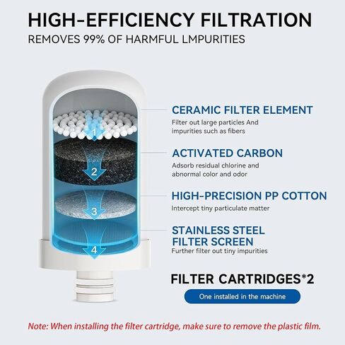 Water Filter for Sink Faucet, 304 Stainless Steel Water Purifier for Kitchen Sink, Reduces PFAS, Lead, Chlorine & Microplastics, 350 Gallons Long-Lasting for Kitchen & Bathroom, 2 Filters in Saudi Arabia