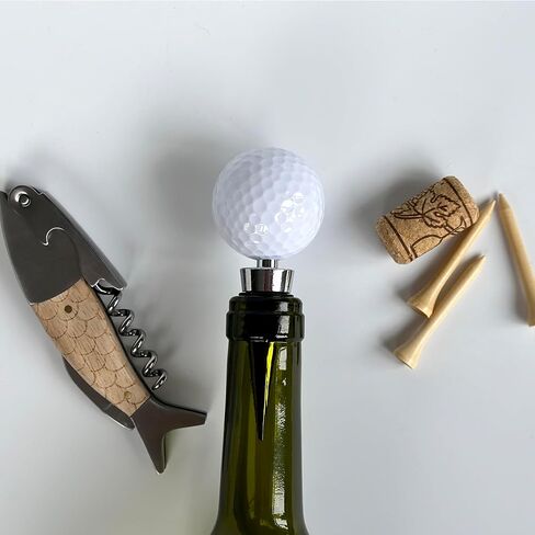 Golf Ball Wine Stopper, Funny Golf Club Beverage Bottle Stoppers, Golf Home Wine Top Decor, Golf Barware, Gift for Wine Lover & Golf Lover in Saudi Arabia