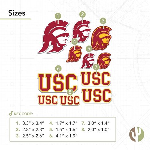 Desert Cactus USC Sticker University of Southern California Trojans Sticker Vinyl Decals Laptop Water Bottle Car Scrapbook T1 (Type 1-2) in Saudi Arabia