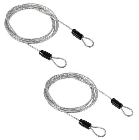 2 Pack Steel Wire Cable Loops, 1m/3.28ft Length 2.5mm Thick Galvanized Security Wire Rope with Rubber Coated Loop End for Locking, Hanging, Securing Luggage in Kuwait