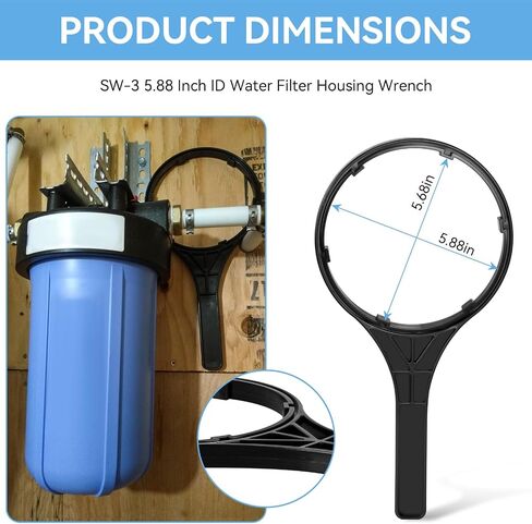 مفتاح ربط فلتر المياه SW-3 5.88 بوصة متوافق مع Culligan Pentek HD-950 لأجهزة Ace 49561 لـ Ametek Kleen-Plus HD-10-R50 BBS للسباك الأمريكي W15-PR/152016، W10-PR/152014 in Kuwait