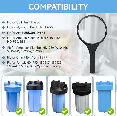 مفتاح ربط فلتر المياه SW-3 5.88 بوصة متوافق مع Culligan Pentek HD-950 لأجهزة Ace 49561 لـ Ametek Kleen-Plus HD-10-R50 BBS للسباك الأمريكي W15-PR/152016، W10-PR/152014 in Kuwait