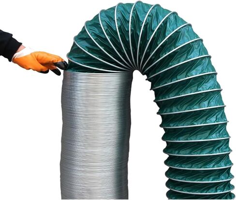 خرطوم أنابيب مرن للتهوية - أنابيب HVAC قابلة للقطع من 3 أمتار إلى 9 أمتار للمطابخ والحمامات وورش العمل والدفيئات الزراعية (L7.6m ID150mm) in Kuwait