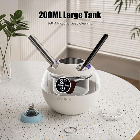 Ultrasonic Retainer Cleaner Machine 45kHz Dental Retainer Cleaner with 3 Modes and Digital Timer Mouth Guard for Retainer Clean, Denture Clean,Braces, Aligner, Jewelry 200ML in Kuwait