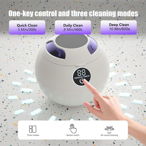 Ultrasonic Retainer Cleaner Machine 45kHz Dental Retainer Cleaner with 3 Modes and Digital Timer Mouth Guard for Retainer Clean, Denture Clean,Braces, Aligner, Jewelry 200ML in Kuwait