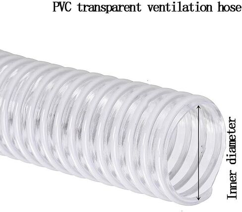 Clear Dust Collection Hose Flexible PVC Vacuum Pipe 2in 3in 4in 5in Transparent Wood Shop Dust Duting Fume Debris Vacuum Collector Hose(5m/16.4ft,60mm-2 2/5") in Kuwait