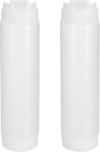 uxcell Condiment Squeeze Bottles for Sauces, 2pcs 16 oz Refillable Plastic Squirt Bottle Dispensers Leak Proof for BBQ Cooking Oil Barbecue Seasoning Honey Syrup, Yellow in Kuwait