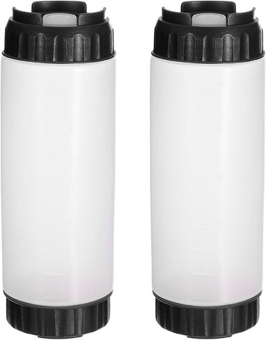 uxcell Condiment Squeeze Bottles for Sauces, 2pcs 16 oz Refillable Plastic Squirt Bottle Dispensers Leak Proof for BBQ Cooking Oil Barbecue Seasoning Honey Syrup, Yellow in Kuwait