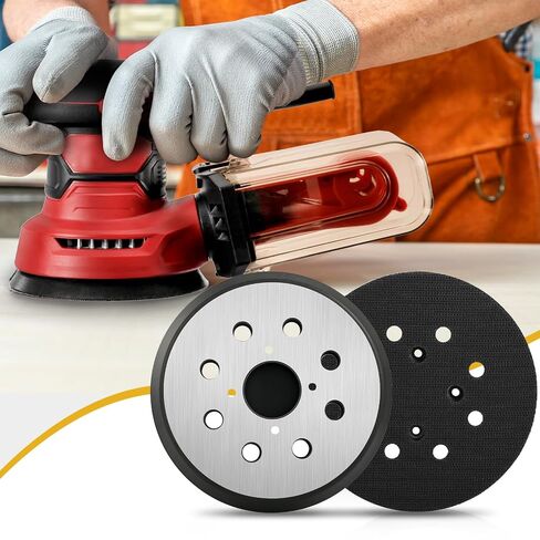 استبدال الوسادات المعدنية للصنفرة المدارية بخطاف وحلقة لـ SKIL 2 Pack | وسادات صنفرة ذات 8 فتحات مقاس 5 بوصات متوافقة مع أجزاء الصنفرة المدارية العشوائية من SKIL SR211601 SR6604B SR660302 in Kuwait