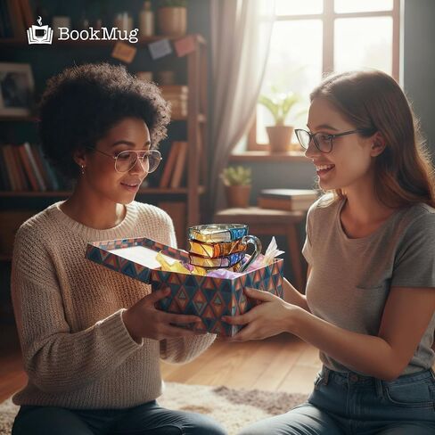 كوب زجاجي ثلاثي الأبعاد لكتاب الفصل، هدية عيد ميلاد للنساء، أكواب زجاجية ملونة بتصميم كومة، كوب قهوة للقراءة الفنية، هدايا أدبية فريدة من نوعها للنساء والأصدقاء والقراء، 7oz in Kuwait